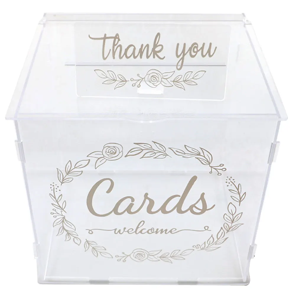 Personalized Acrylic Wedding Card Box,Envelope Keepsake Box for Guests,Custom Money Box for Wedding Gifts,Rustic Wedding Decor