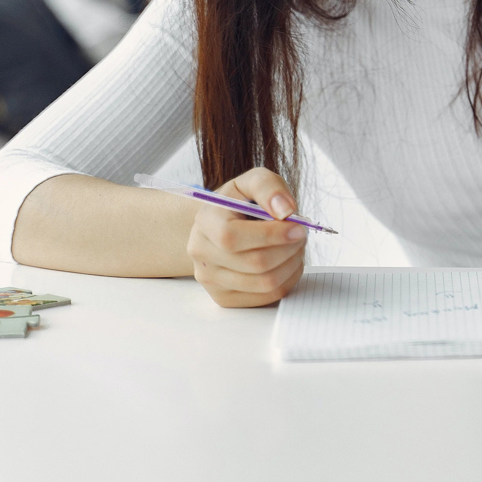 

8pcs Glitter Gel Hand Sparkling Writing Pens For Scrapbooking Drawing Diy Marking Students Colored Sign Pens Highlighter Markers