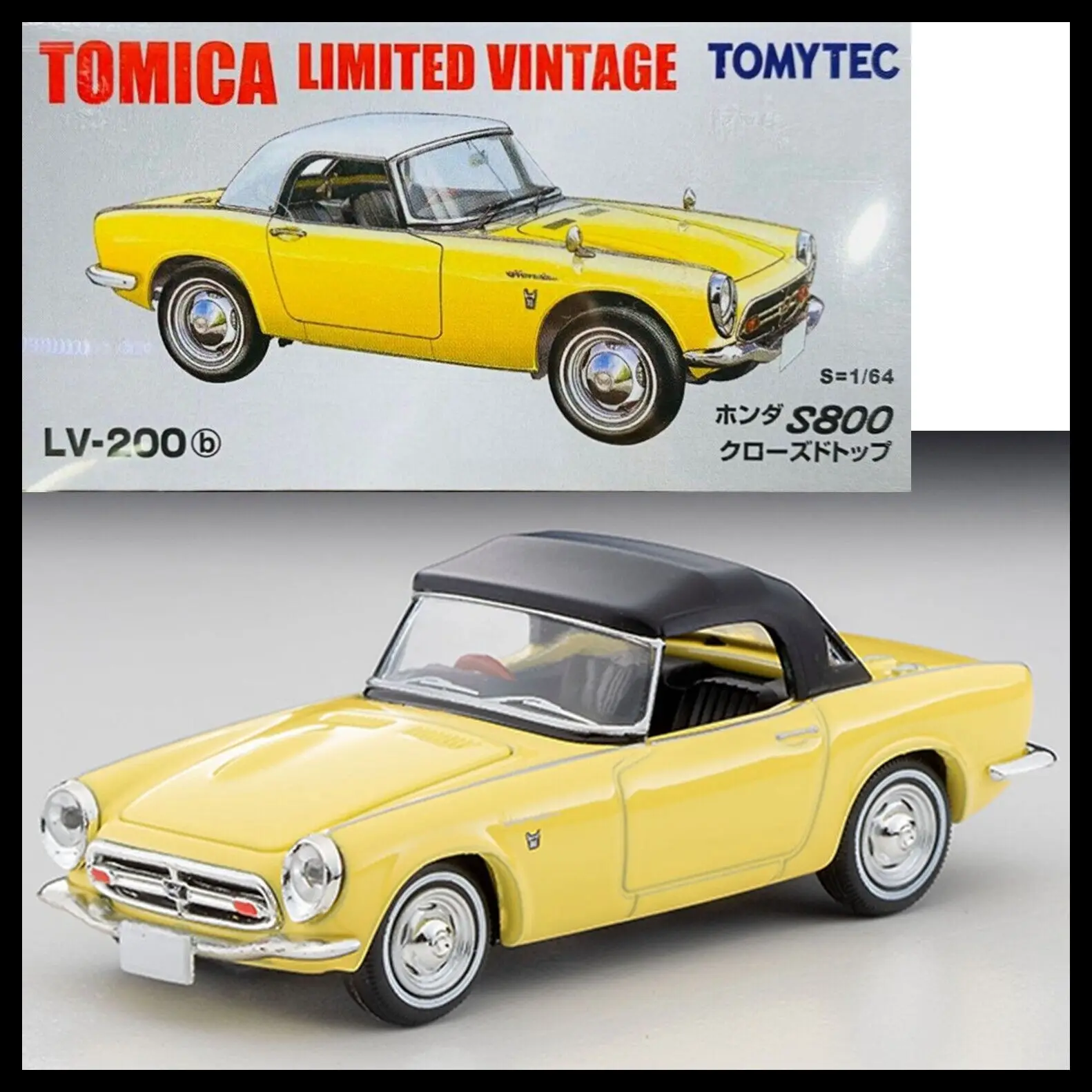 

Tomica Limited Vintage LV-200b S800, закрытый верх (желтый) 1/64 TOMYTEC, литые модели автомобилей, коллекция, ограниченный выпуск, хобби-игрушки