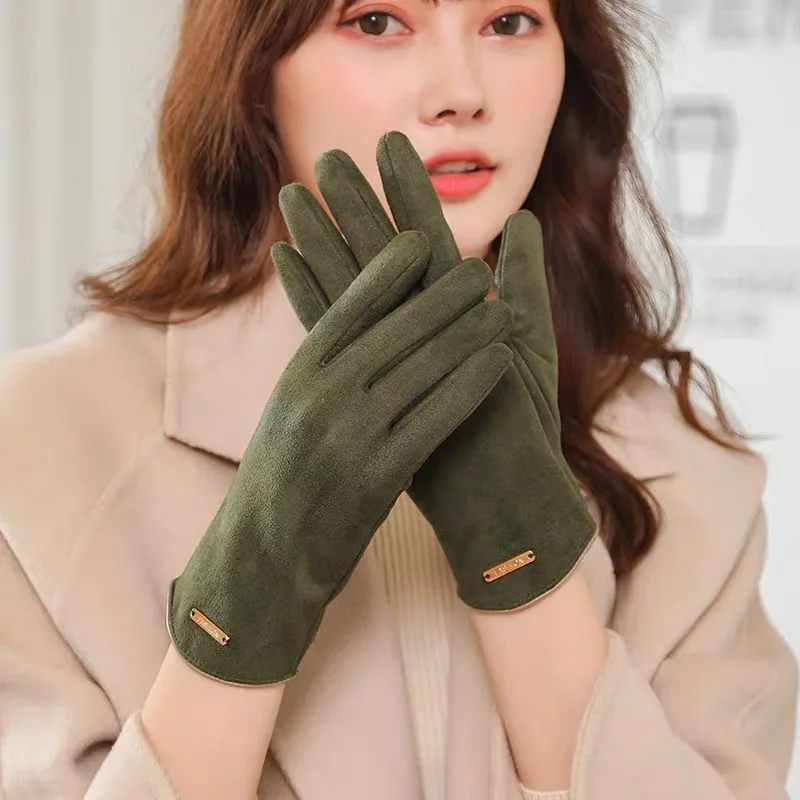 Fashion Lady Glove Winter Vintage Fingertip flip touch screen Tactical gloves  Keep Warm Windproof motorcycle Gloves