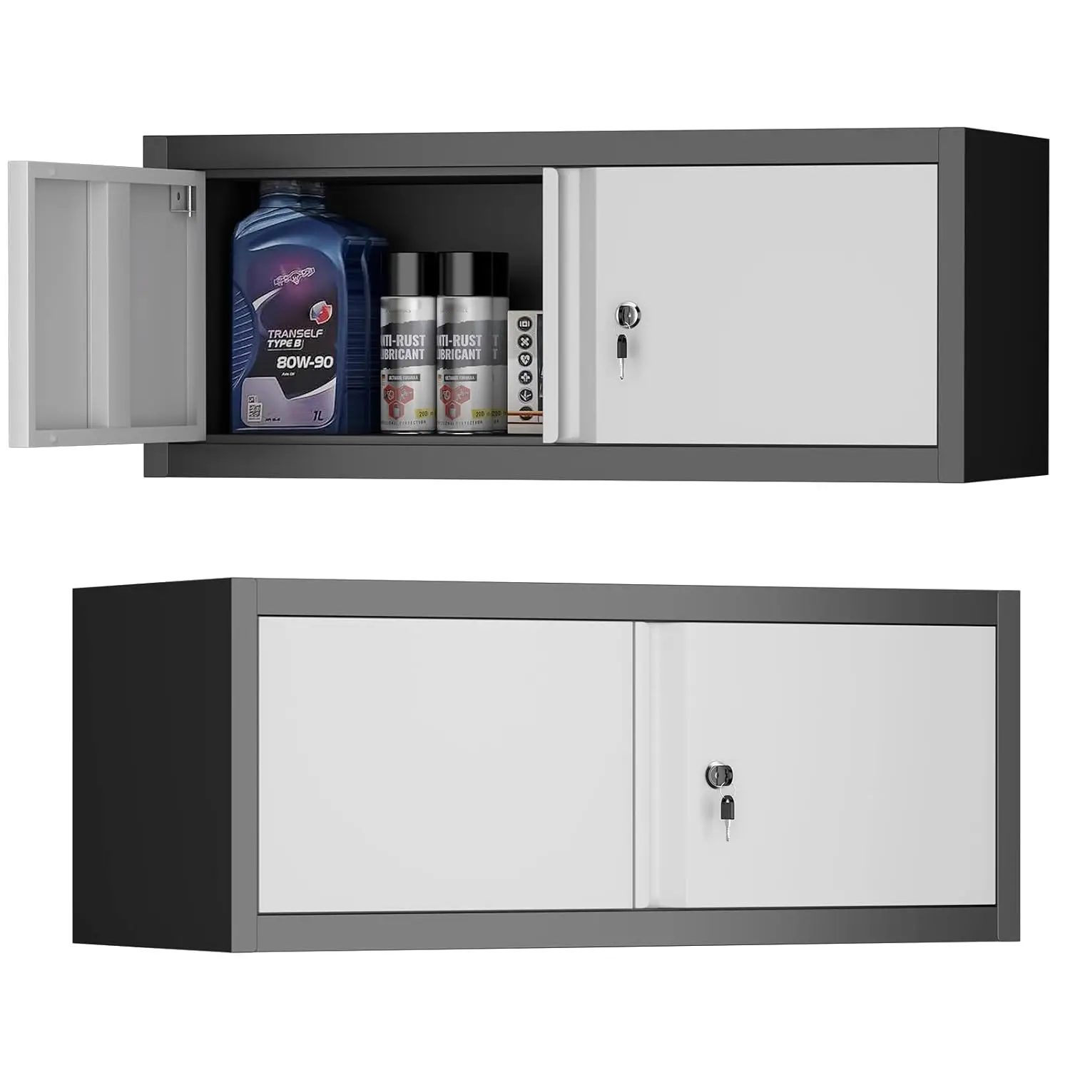 

Стальной настенный шкаф с дверцами 12,8 дюйма, для гаража, фургона, мастерской, склада, на заказ