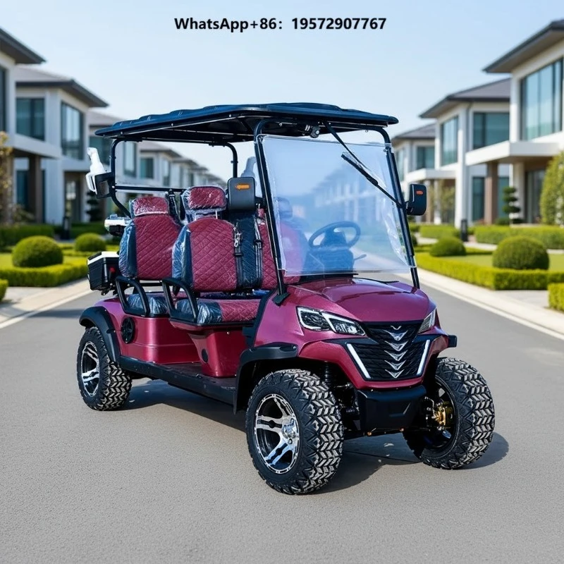 Lithium Electric Golf Cart 4 Seater 150Ah Battery Maintenance-Free Street Legal LSV 72V 5KW AC Motor 30-50Km/h