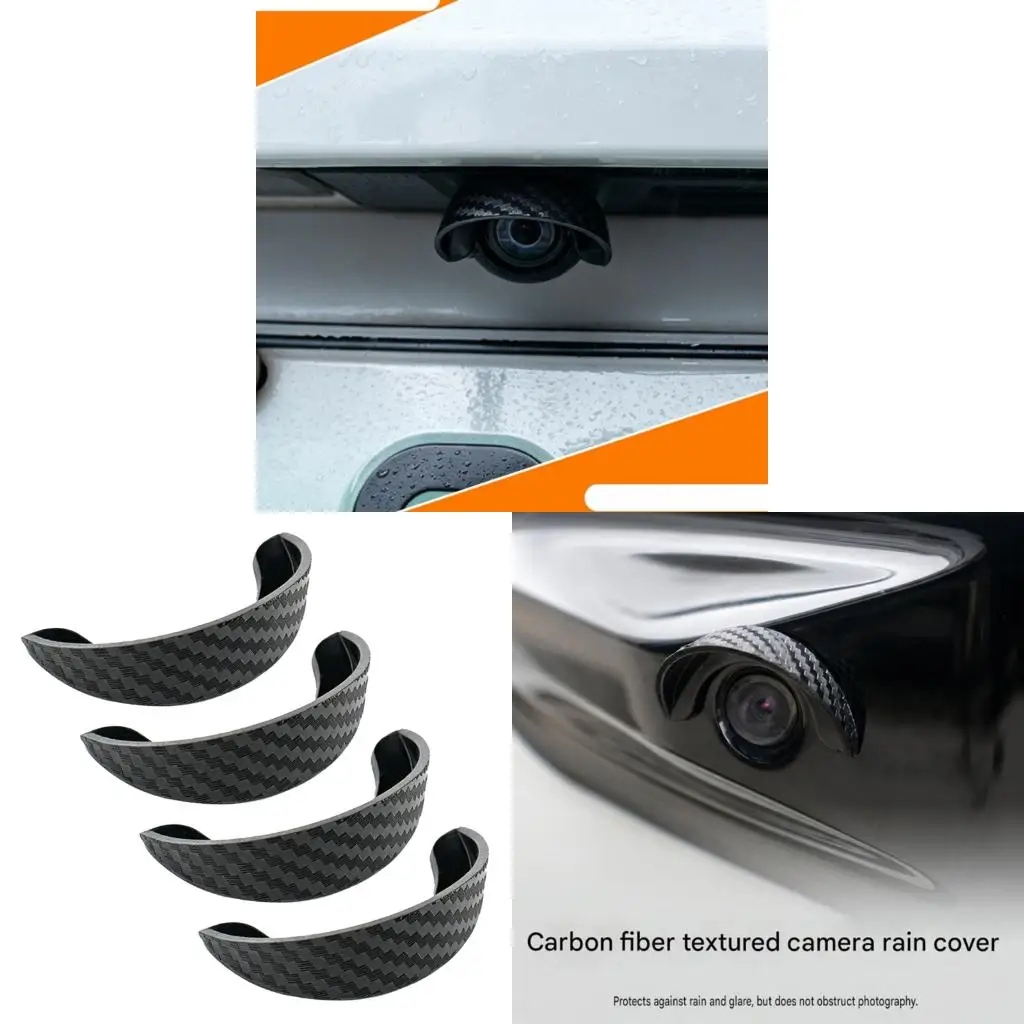 2/4pcs Backup Camera Rain Cover, Curved Adhesive PVC Guard for Daily Driving