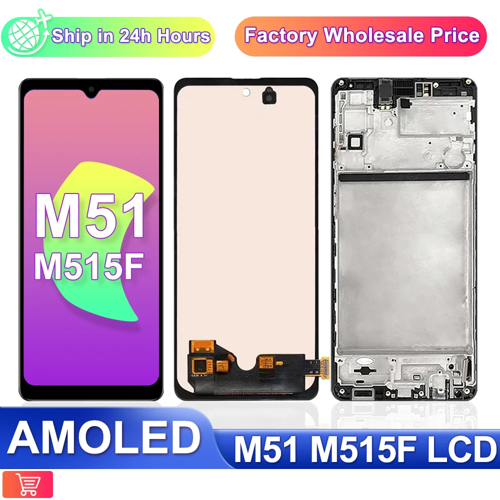 100% test M51 Display Screen , for Samsung Galaxy M51 M515 M515F Lcd Display Touch Screen Digitizer Replacement for Samsung M51