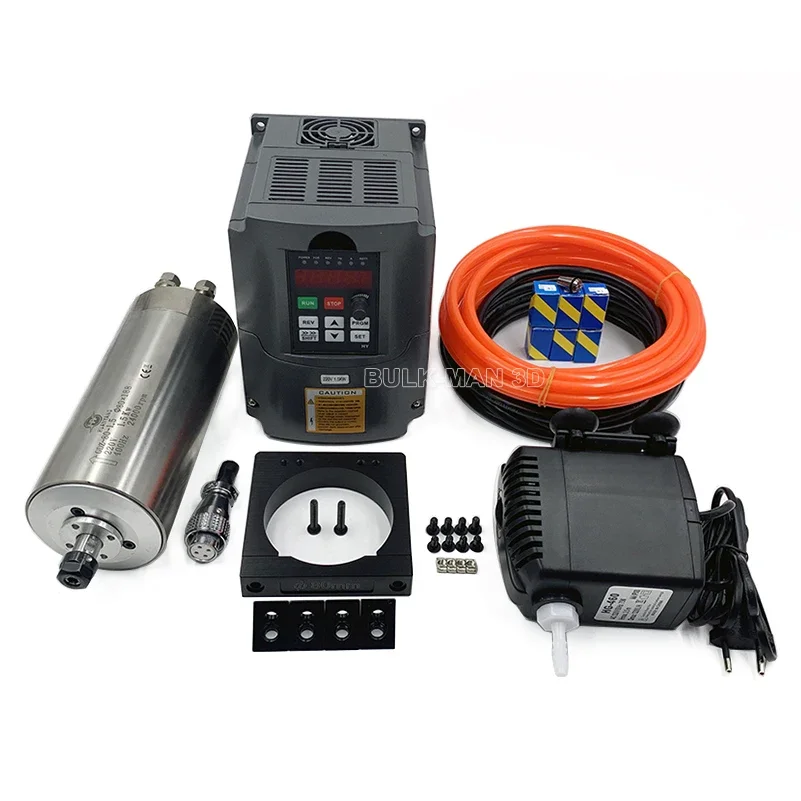 1.5KW Water Cooled Spindle Bundle 110V or 220V with VFD Inverter + 80mm Spindle Mount Kit