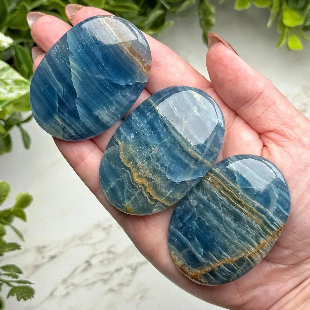 Natural Crystal Palm Stone Polished Worry Stone Smooth Pocket Stone Meditation Mindfulness Reiki Home Decor Gift