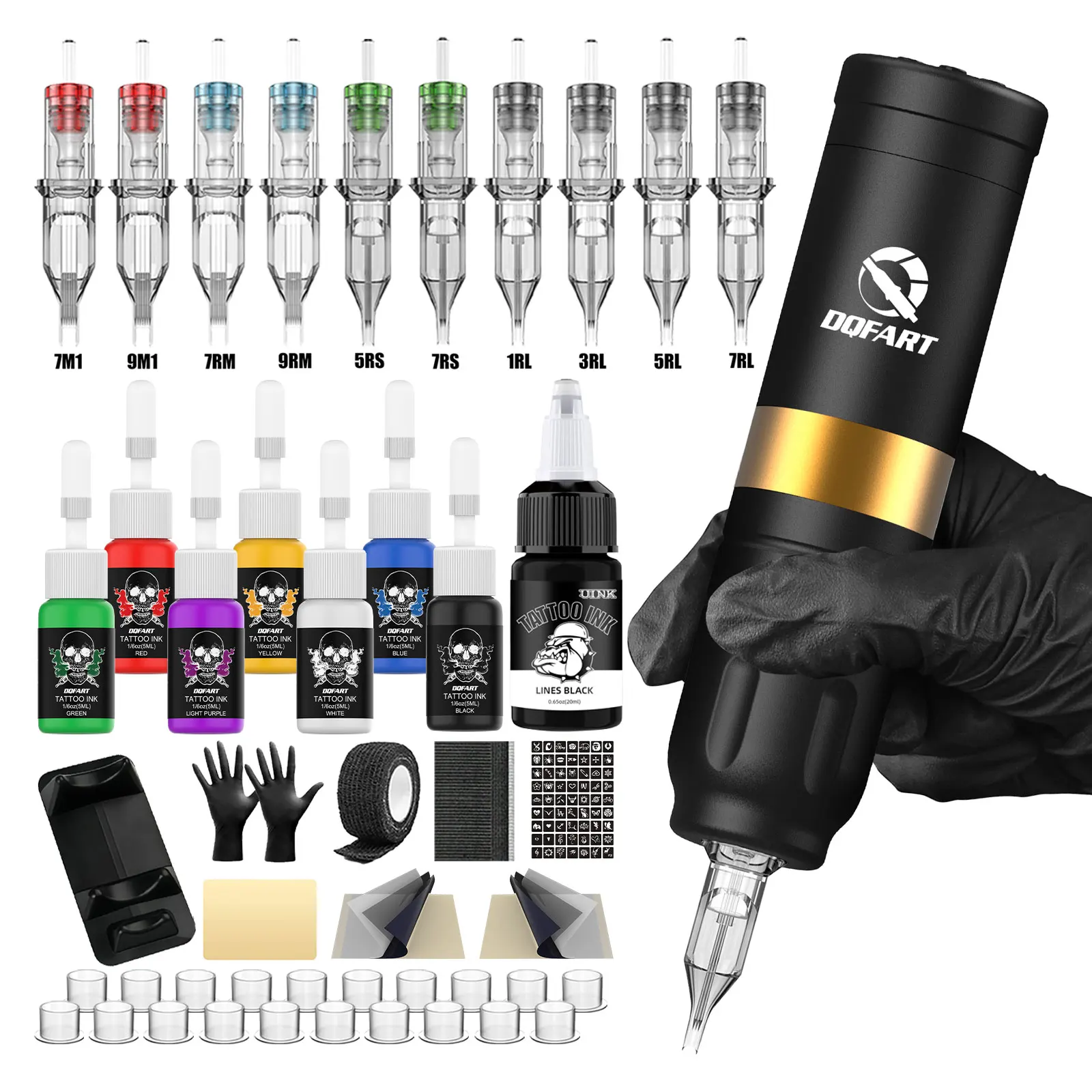 

Tattoo Kit DQFART High Quality Tattoo Gun Kit for Semi-Permanent Makeup Tattoo Machine Complete Tattoo Pen Kit for Beginners