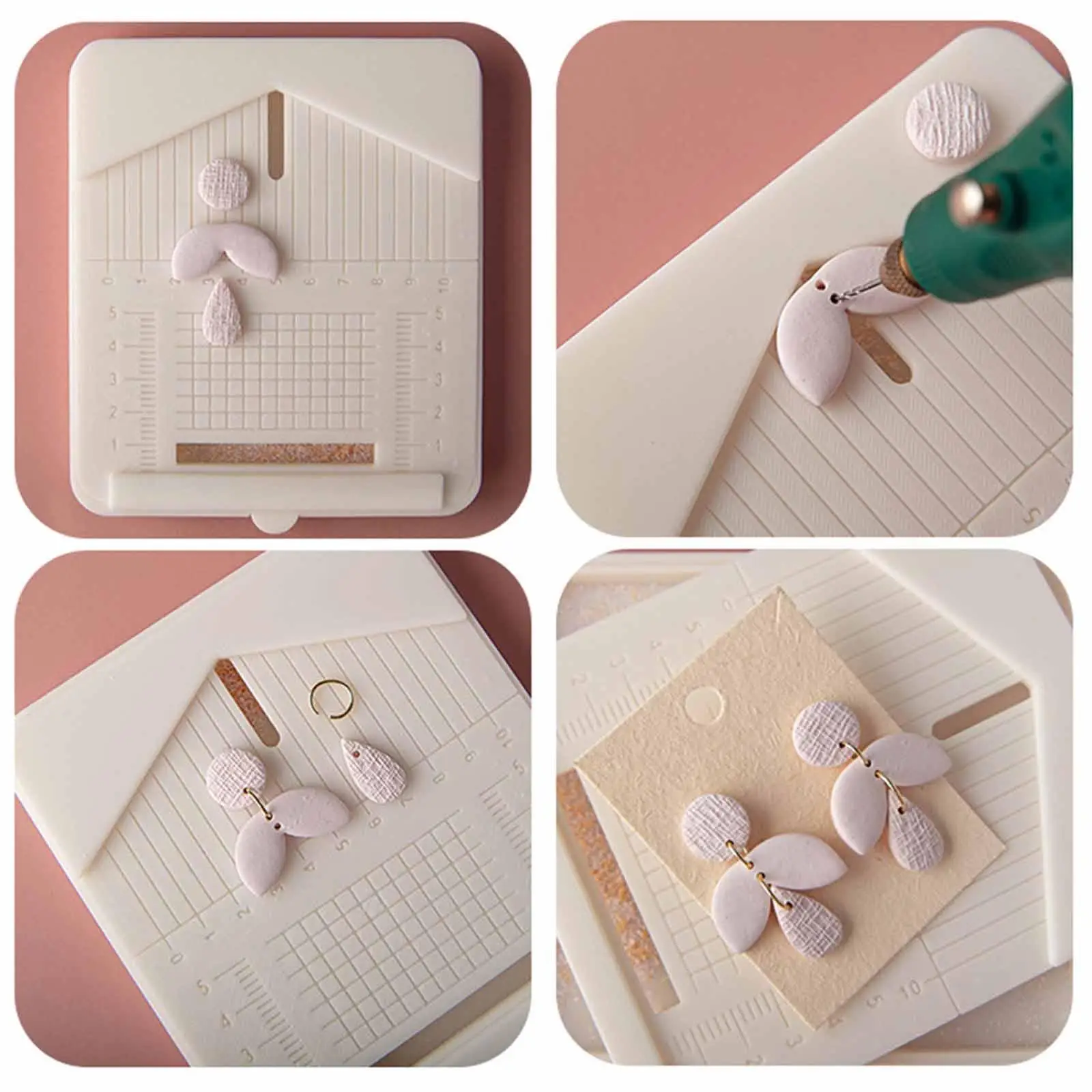 

Drill Guide for Polymer Clay Jewelry Workbench with Dust Collection Accurate Hole Punching Tool for Crafting