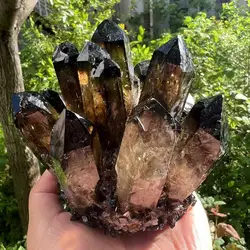 300-1000g Natural Smoky Black Quartz Cluster Crystal Specimen Healing