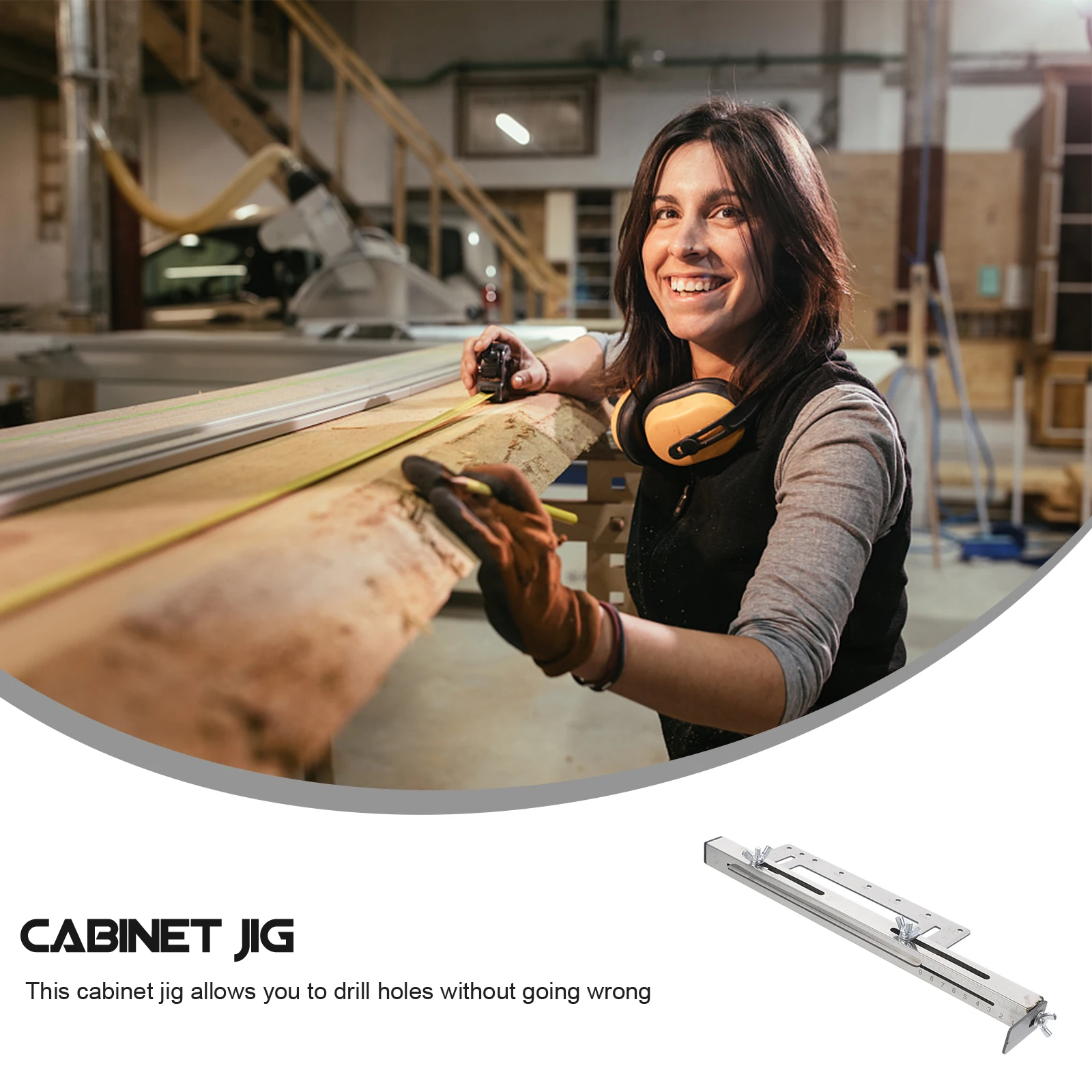 

Stainless Steel Cabinet Jig Drill Template Punch Locator Installation H les Tool for Drawers Cupboards Door Flaps