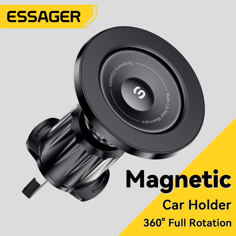 Essager Magnetic  Car  Phone Holder  Stand 360 ° C Full Rotating  For Magsafe iPhone 15 14 13 12 Android Phones