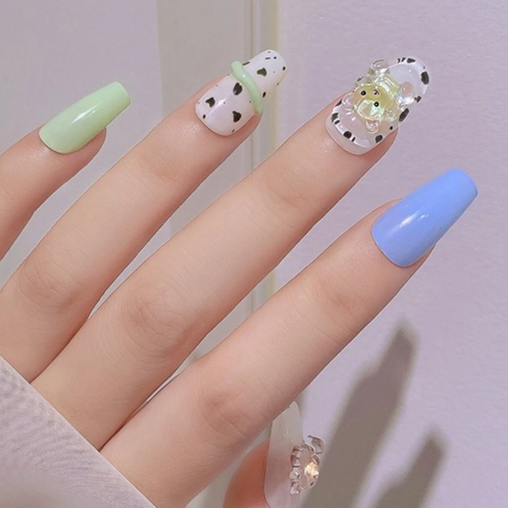 دب زجاجي لامع طبيعي لفن الأظافر ، دب جيل كريستال ، ديكور مانيكير ، دب يدوم طويلاً ، جودة عالية ، دب كرتون