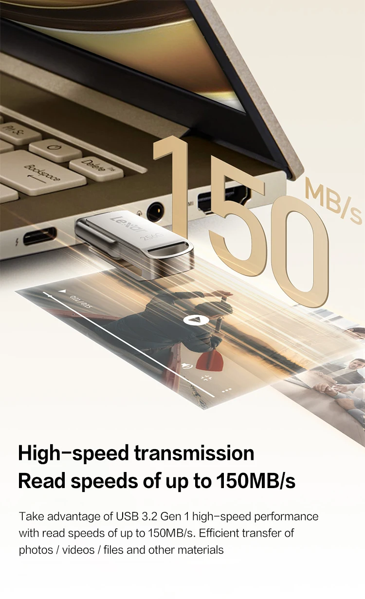 محرك أقراص Lexar JumpDrive D40T USB Type-C قراءة ما يصل إلى 150 ميجابايت/ثانية 128 جيجابايت 256 جيجابايت OTG Dual Type-C/A Memory Stick U Disk لهاتف iPhone 15 PC