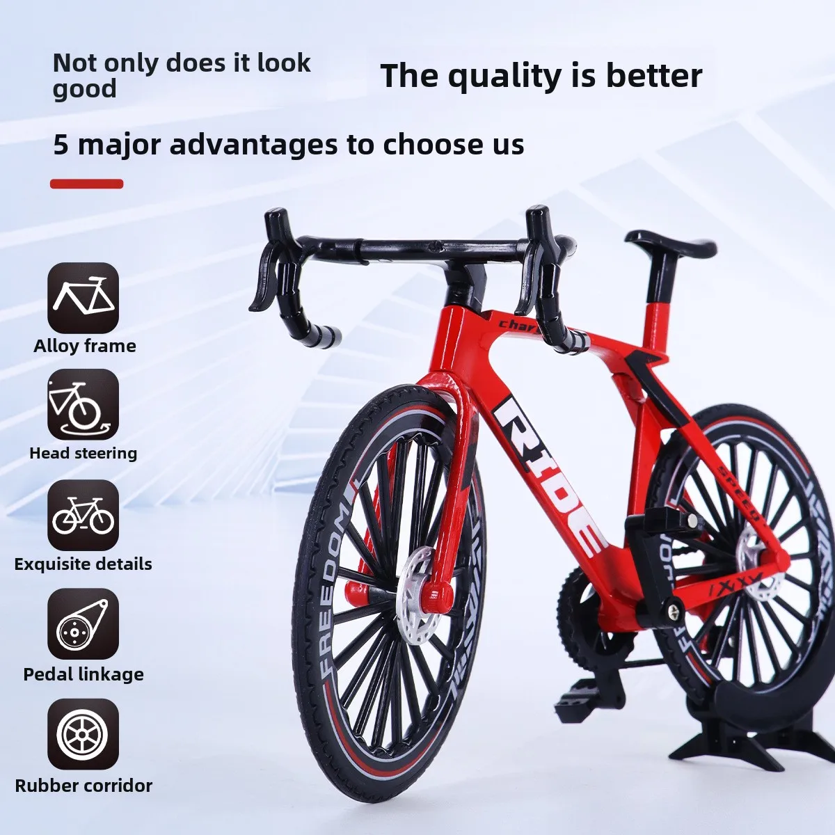 Nouveau modèle de vélo en alliage 1:8, modèle de vélo de montagne tout-terrain moulé sous pression, ornement de Simulation, jouets de Collection pour garçons