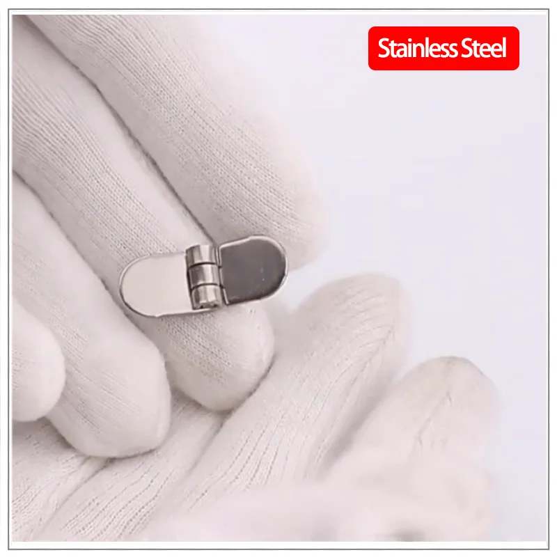 15pcs Stainless Steel Circular Small Hinge Non Perforated for Industrial Medical Equipment Cabinet Welding Door