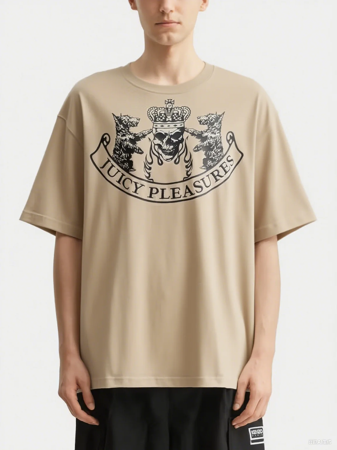 

JUICY PLEASURES Skull Animal Logo Cotton Tee Urban Fashion Piece Trendy Printed Brand Pure Cotton T-shirt Short Sleeve Unisex