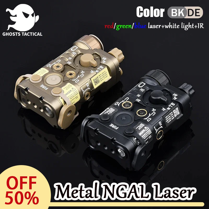 Tactical AllMetal NGAL L3 Red/Green/Blue IR Laser aiming indicator LED White Light High-power Airsoft  Hunting Strobe Flashlight