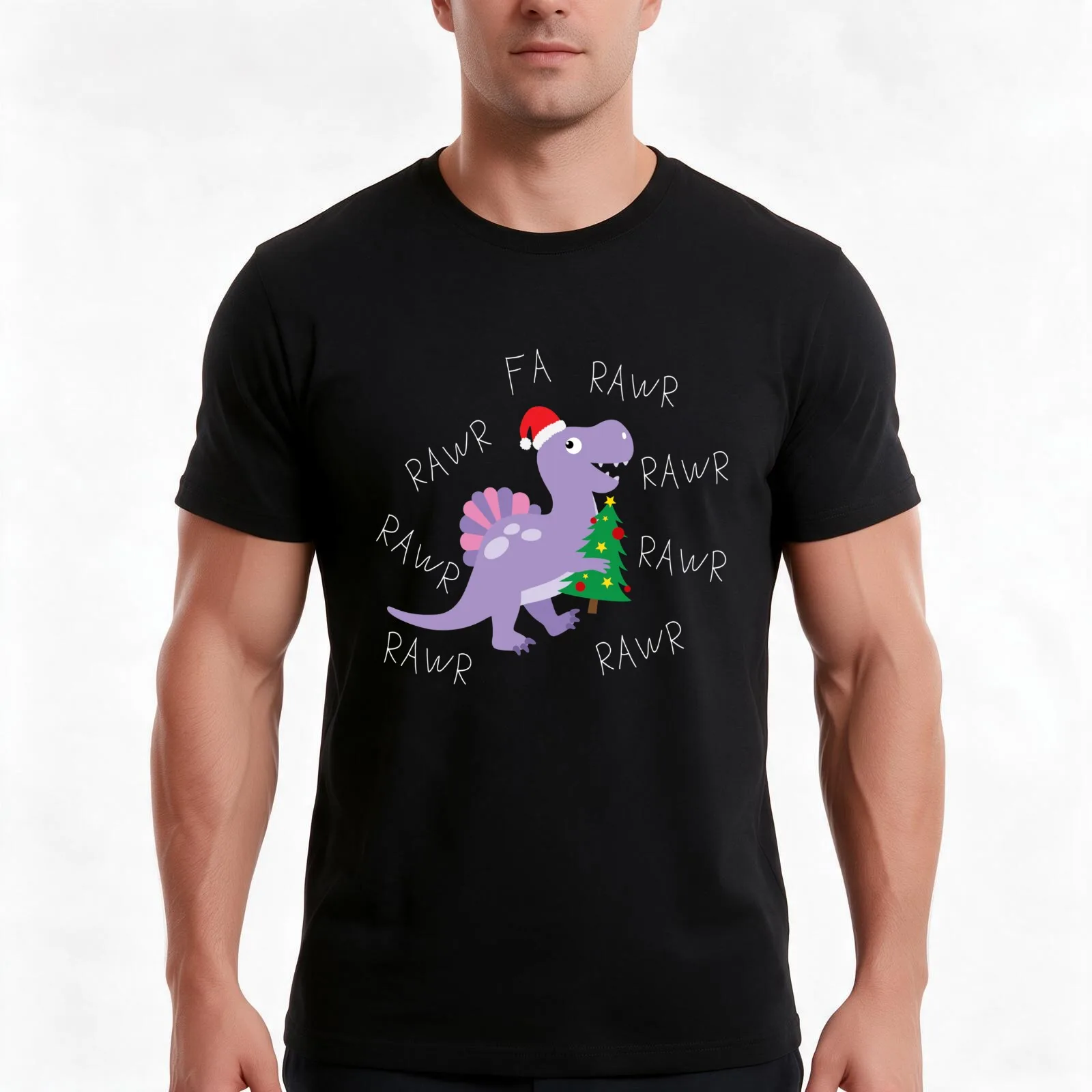 Christmas dinosaur T-Rex archaeologist gift T-Shirt Summer Casual Cotton Tee Oversized Streetwear Tops Vintage Graphic Print