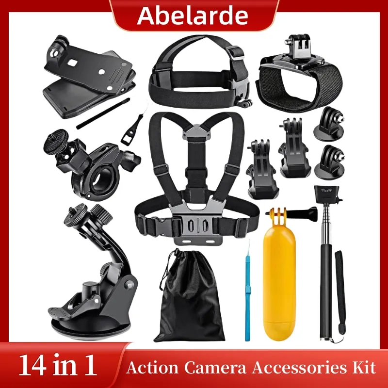 14-in-1 Action Camera Accessories Kit for GoPro Accessories Set for Go Pro Hero 13 12 11 10 9 8 7 6 5 4 for DJI Insta360 Sjcam