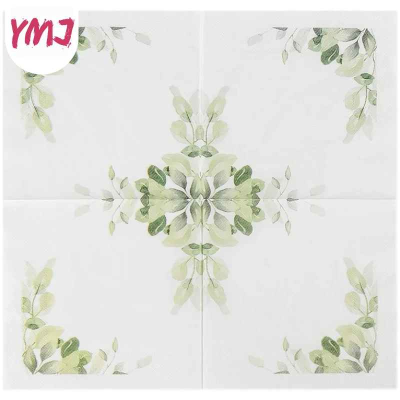 印刷された正方形の紙ナプキン,花の顔,純木,レストラン,ホテル,結婚式のテーブル設定