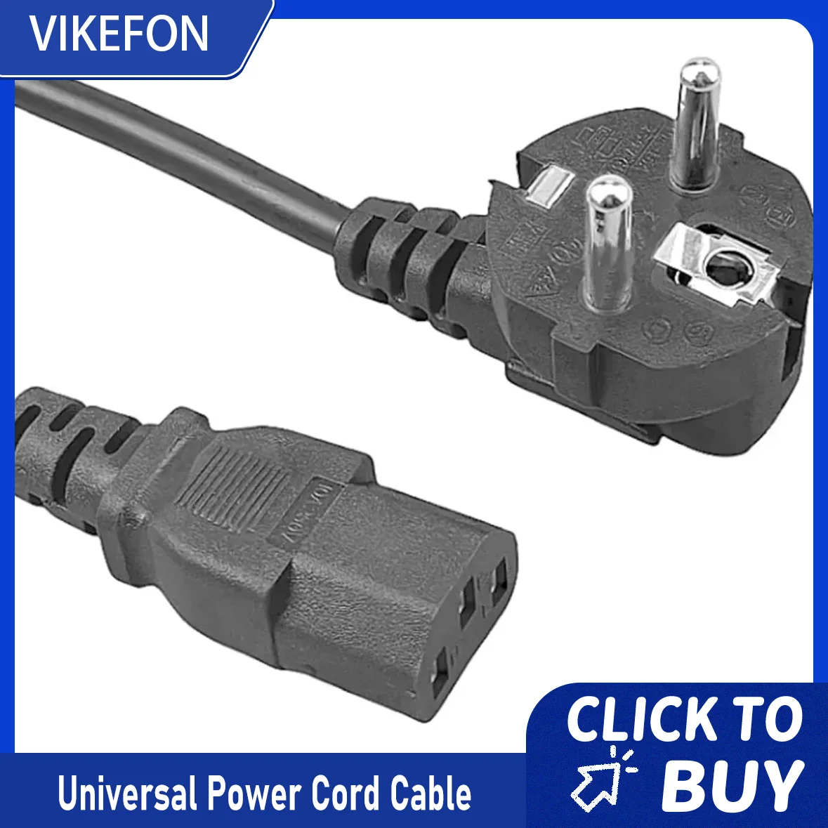 EU/US 플러그 1.5m 5FT 3핀 18 AWG 60C 250V 범용 전원 코드 케이블 NEMA 5-15P에서 IEC320C13까지 블랙 PWC75A150 EU/US