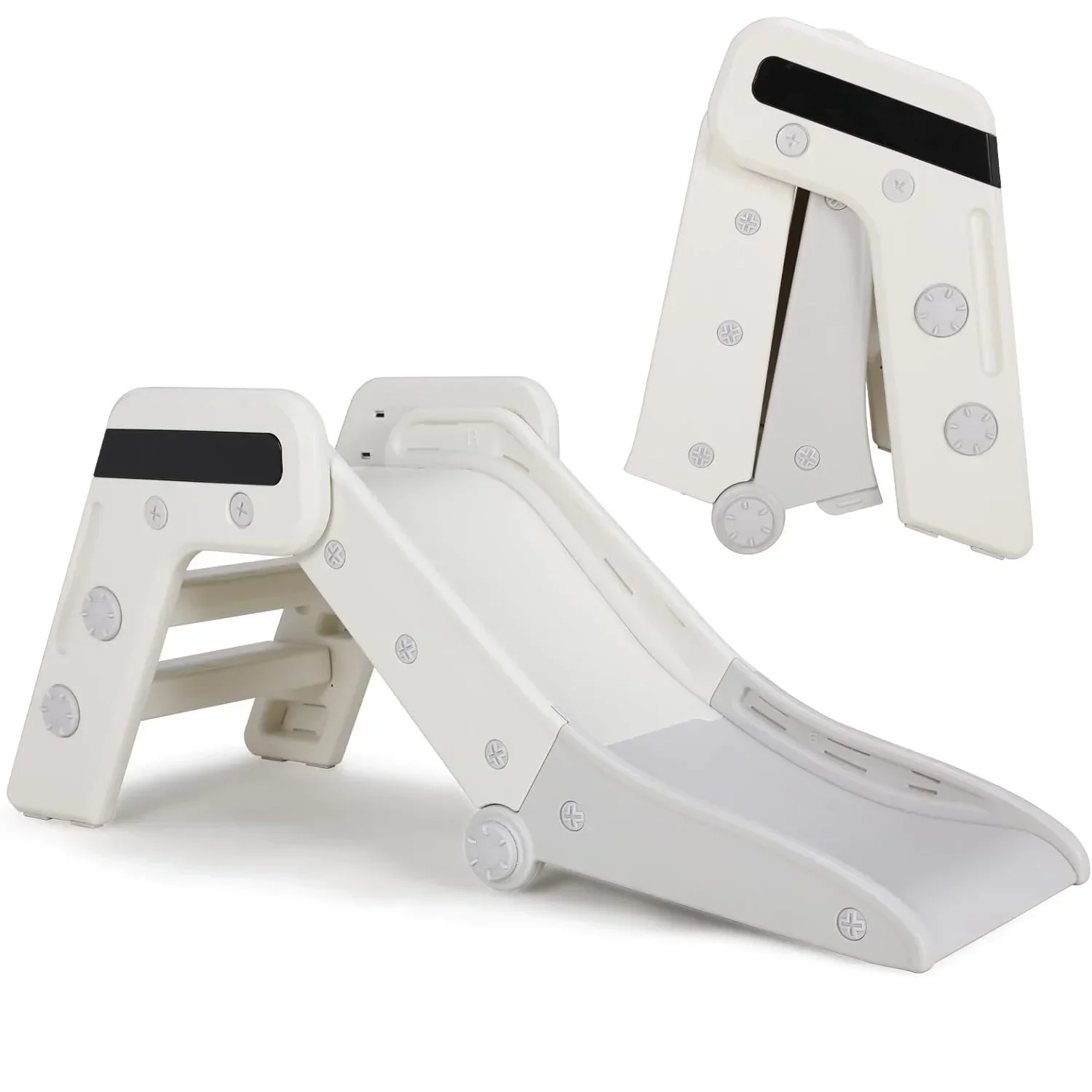 Glissière d'intérieur et d'extérieur pour enfants, toboggan amusant, toboggan double pliant pour enfants, toboggan de jardin pour bébé, tout-petit de 1 à 3 ans, excellent cadeau