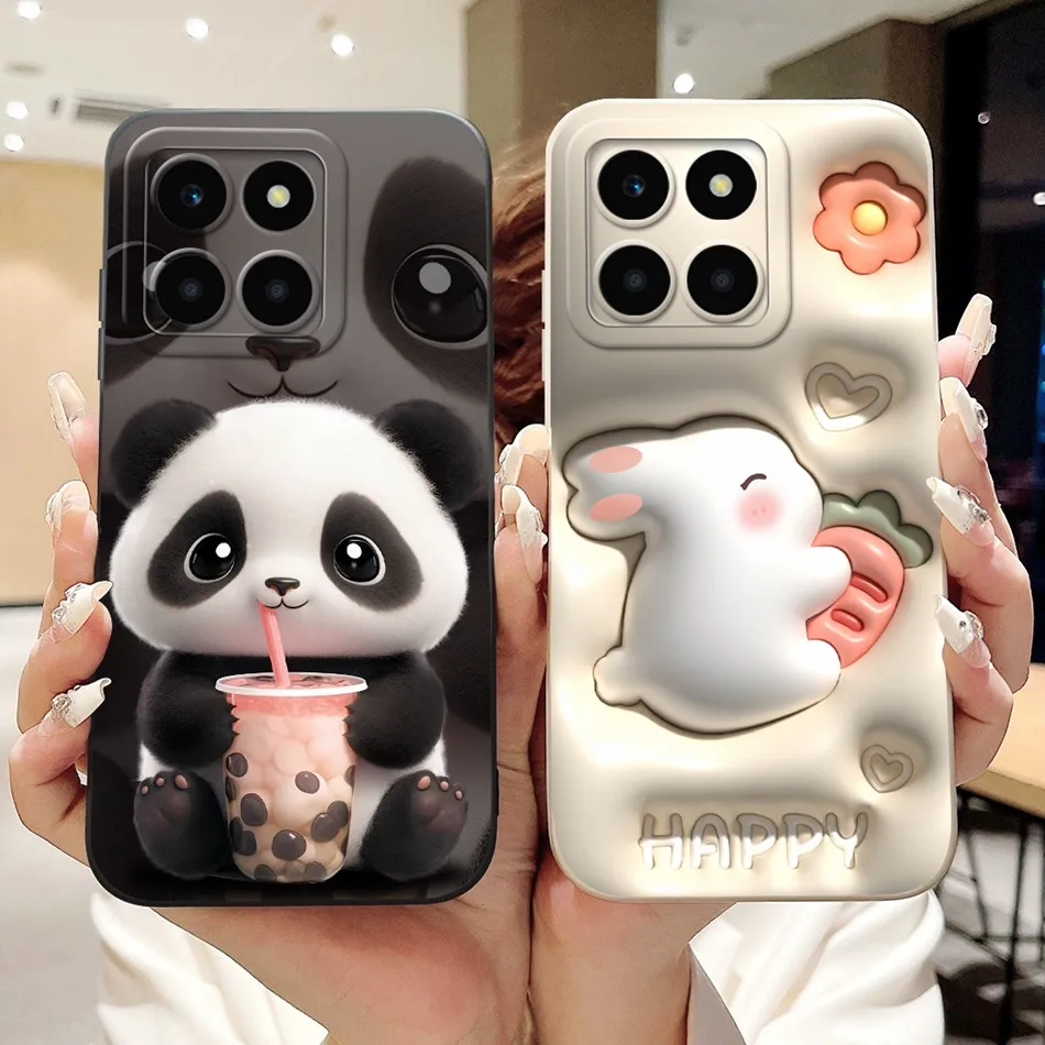 For Honor X6a Cute Panda Rabbit Cartoon Case For HonorX6a X 6A 4G WDY-LX1 WDY-LX2 Camera Protective Soft Silicone Phone Cases