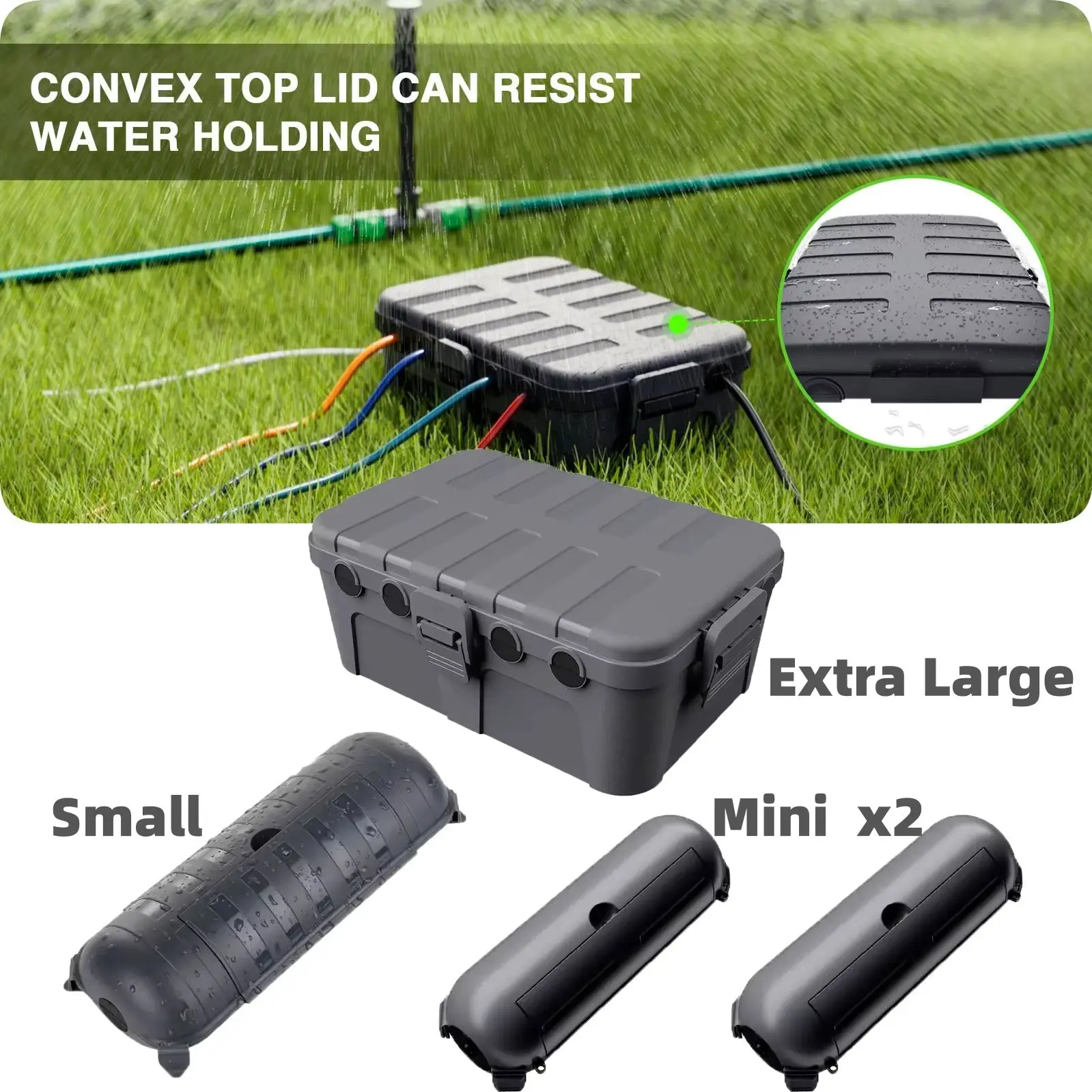 Large Weatherproof Outdoor Electrical Box Cable Covers for Protecting Extension Cables Power Strips Angle Plugs Holiday Lighting