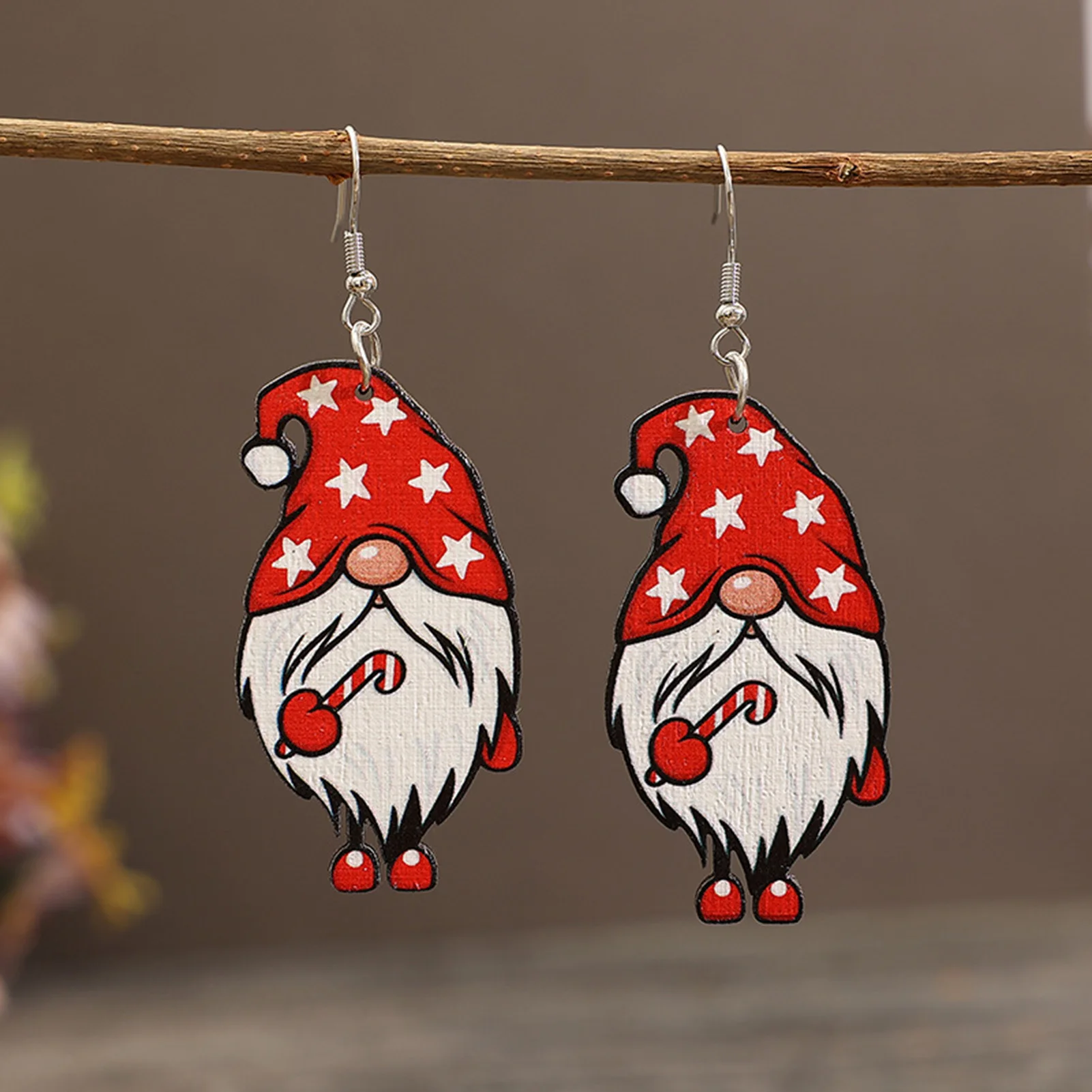 Christmas Dangle Earrings Lightweight Leather Earrings Bulk Gnome Earrings Winter Xmas Holiday Jewelry Gift