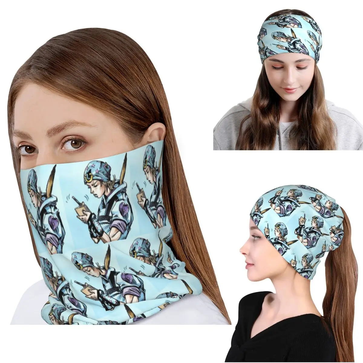 Anime Johnny Joestar JoJo's Bizarre Adventure Bandana Halstuch Maske Schal Warme Sturmhaube Mütze Unisex Erwachsene Ganzjährig