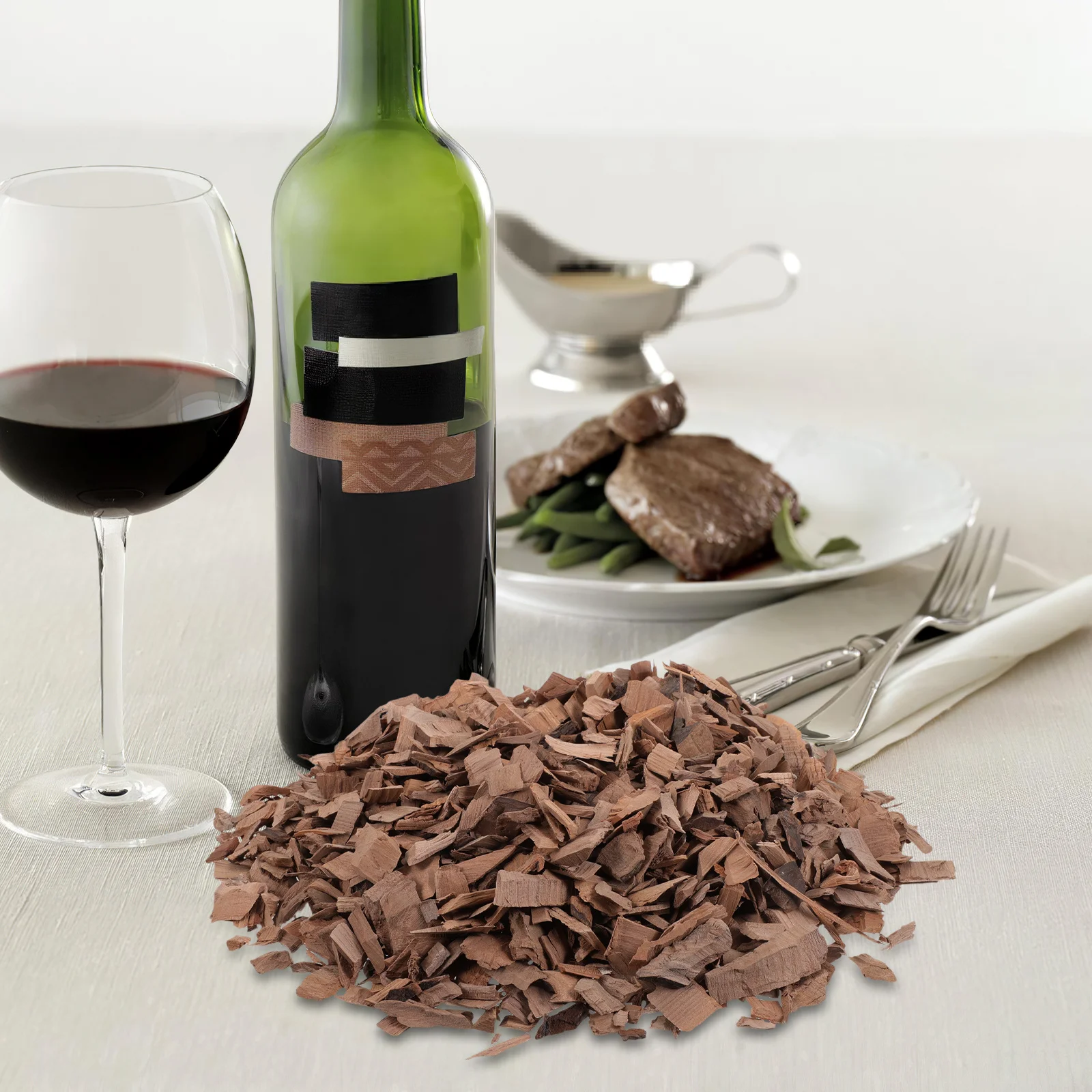 

500G French Oak Chips Medium Toast Wood for Wine Barrel Aging Red Wine Aroma Depth Grill Smoking Chips Home Brewing Equipment