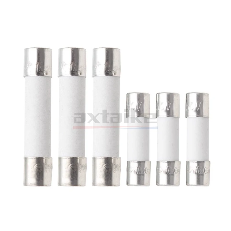 20PCS 5*20mm 6*30mm Fast Blow Ceramic Fuse F 1A 2A 3A 3.15A 4A 5A 6.3A 8A 10A 15A 20A 30A L 250V White 5×20 6×30 Fuse Tube