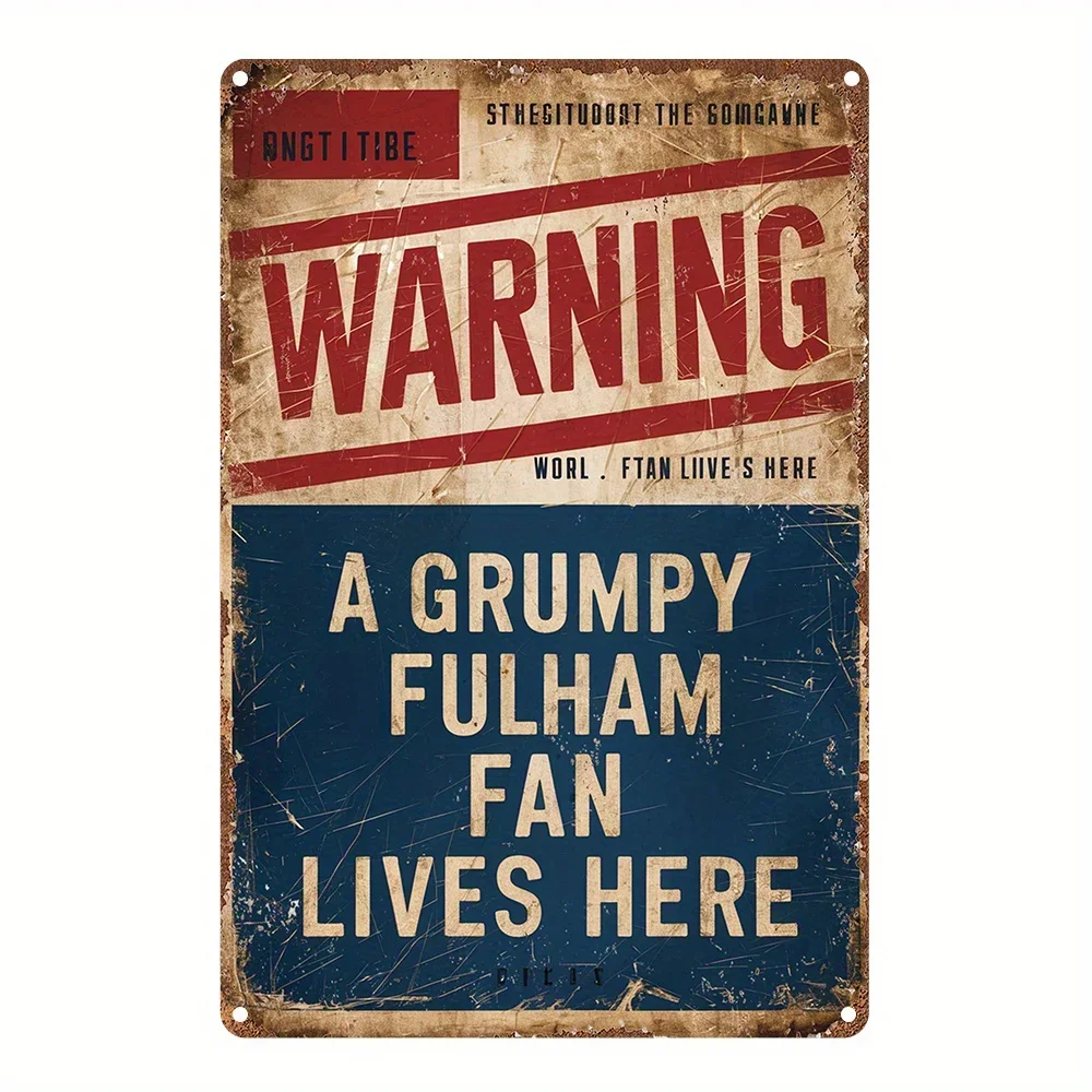 Vintage-Style Aluminum Warning Sign - 