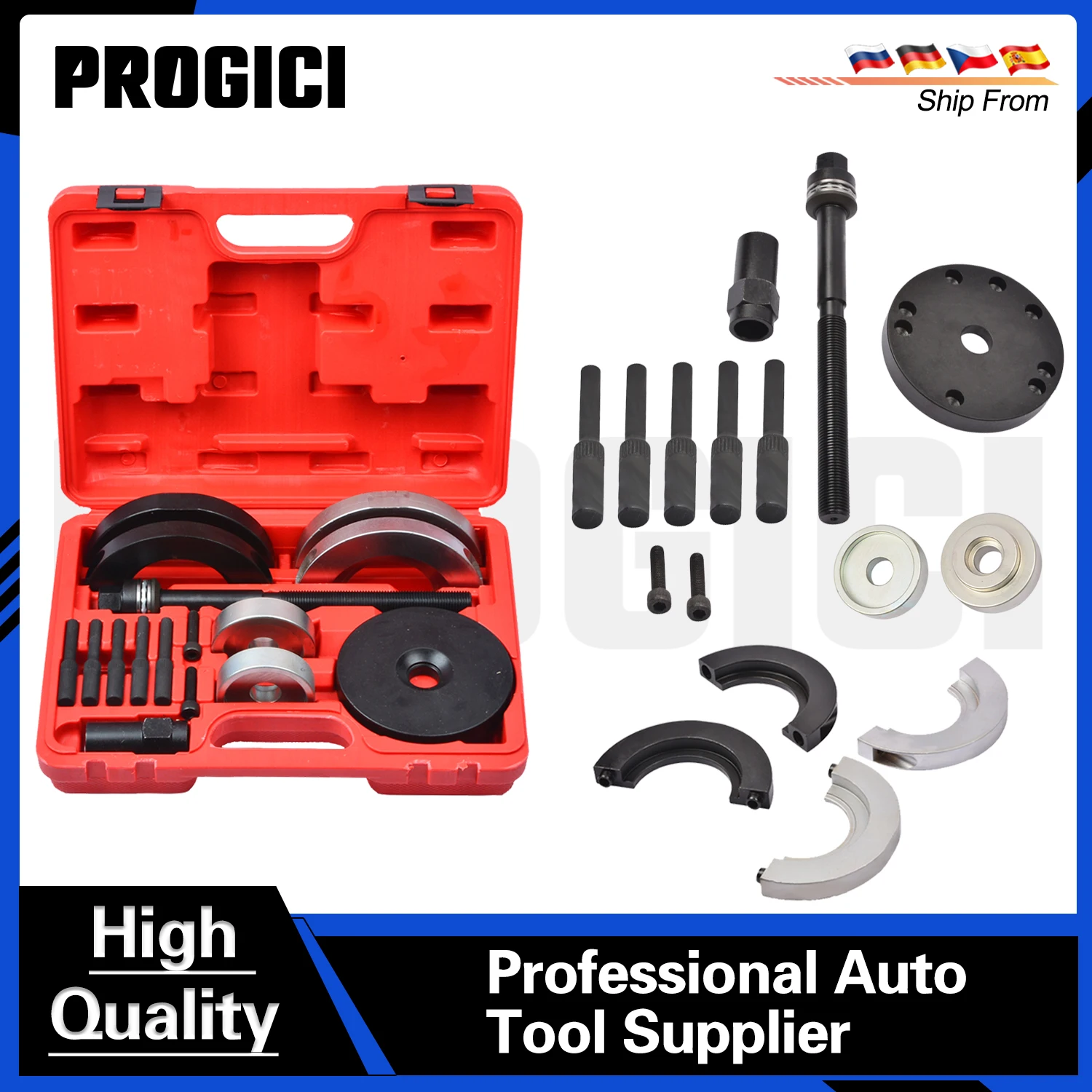 PROGICI 16-teiliges Vorderradlager-Werkzeugset 72mm für Audi A1 A2 Seat Ibiza Skoda Fabia VW Radnabenlager-Ausbauwerkzeuge