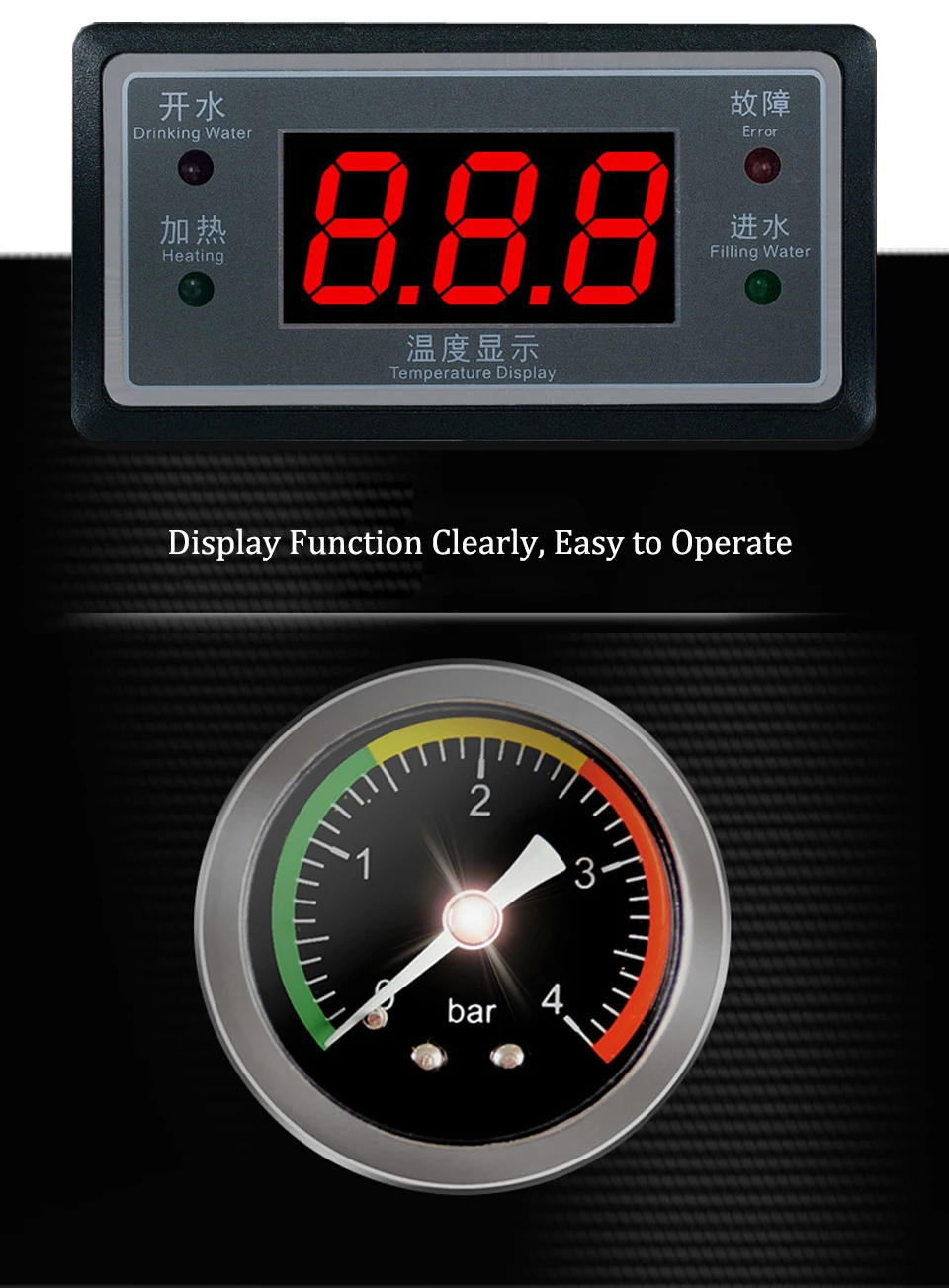 RC800 Commercial Milk Frother 8L Steam Milk Frothing Machine Water Boiler Multi-Purpose Electric Milk Foam Maker LED Display view 4