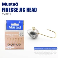 Mustad Finesse Jig Head ganchos 0,3g 0,8g 1,25g 1,5g 2,0g 2,5g 3,0g anzuelo de pesca accesorios para peces