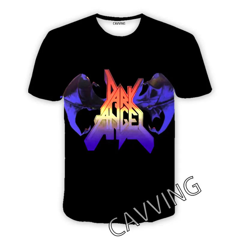 CAVVING-camisetas informales con estampado 3D de banda de Ángel oscuro para hombre y mujer, camisetas de Hip-Hop, Tops de estilo Harajuku, ropa