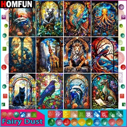 HOMFUN Fairy Dust Rhinestone Painting Crystal Decor Diy Diamond Painting 