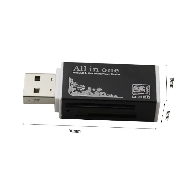 1 stücke Kartenleser Tiny USB 2,0 Alle In 1 Multi Memory Card Reader Adapter Für Micro SD SDHC TF m2 MMC 2 Farben