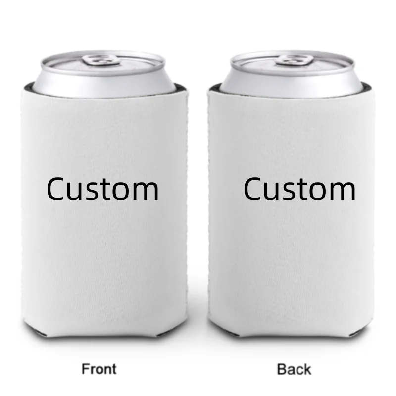 Custom Beer Can Cooler Sleeves Bulk Personalized Insulated Beverage Bottle Holder with Logo Text for Wedding Birthday Party