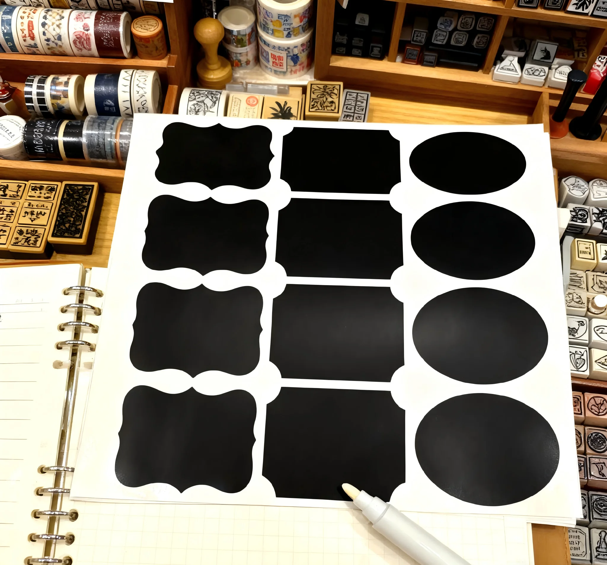 ملصقات ملصقات السبورة، ملصقات الطباشير القابلة لإعادة الاستخدام 90 قطعة #2