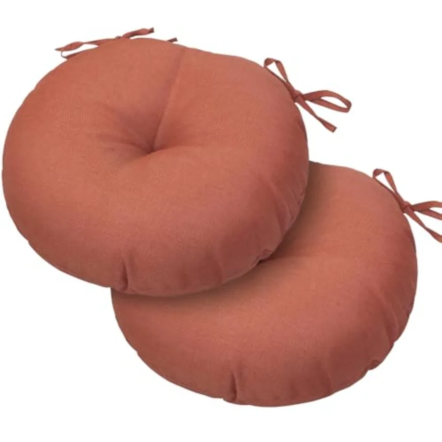 

Набор из 2-х круглых подушек для сидений уличных барных стульев с завязками, 15x15x4 дюйма, с тафтингом, водонепроницаемые, для патио, дома, сада