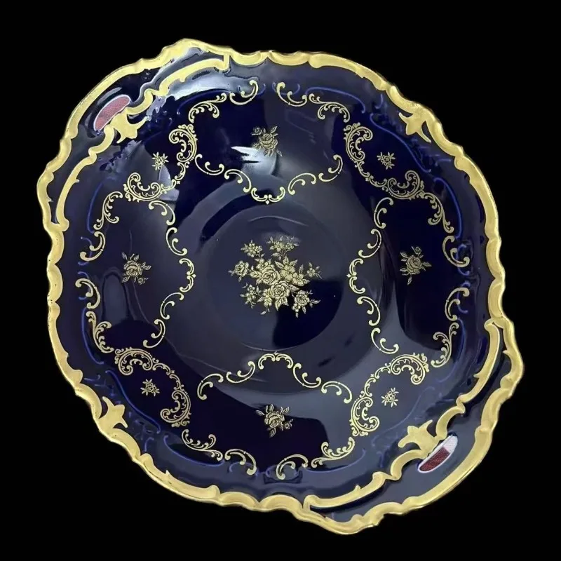 Vintage, Blue Dim Sum Plate Handmade Fruit Plate Candy Plate Tableware