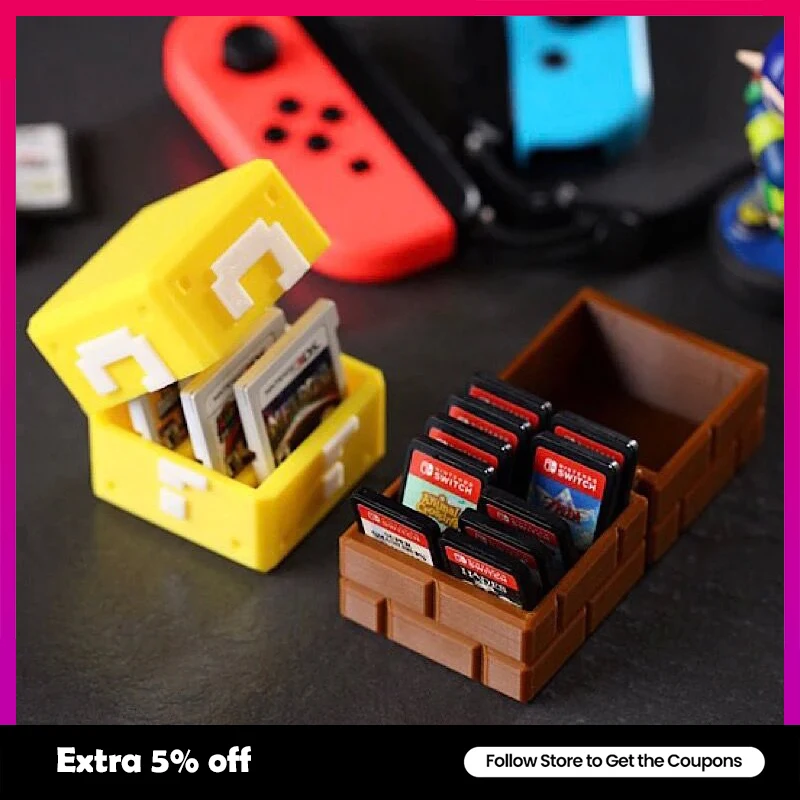 For Switch Card Case NS Game Cassette Organizer JoyCon Question Mark Box Brick Box Storage Rack Peripheral Game Accessories