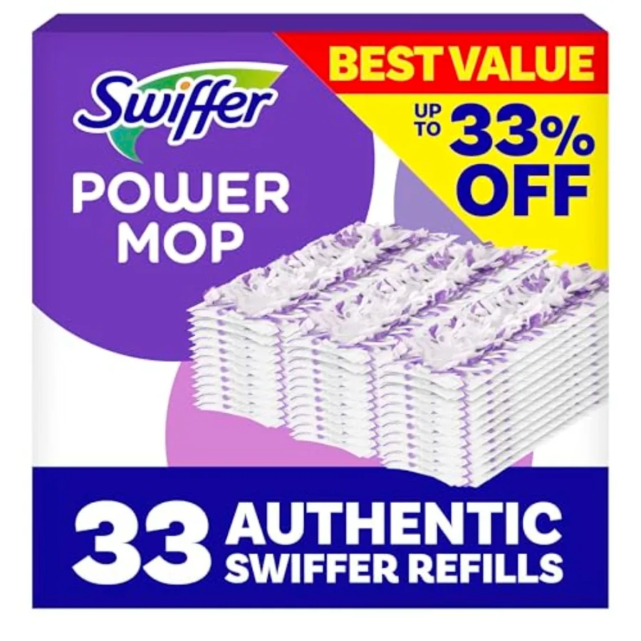 

Swiffer PowerMop Multi-Surface Mopping Pad Refills Made by Swiffer for Floor Cleaning 11 Count Pack of 3 Ideal for Hardwood Til