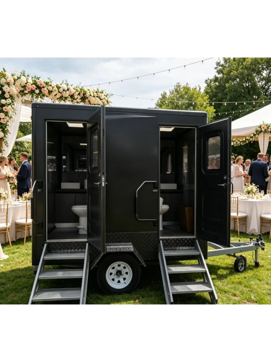3 Stalls Luxury  Mobile Bathroom Trailer Price Portable Restrooms Trailer  for Camping Site Outdoor Modular Bathroom Trailer
