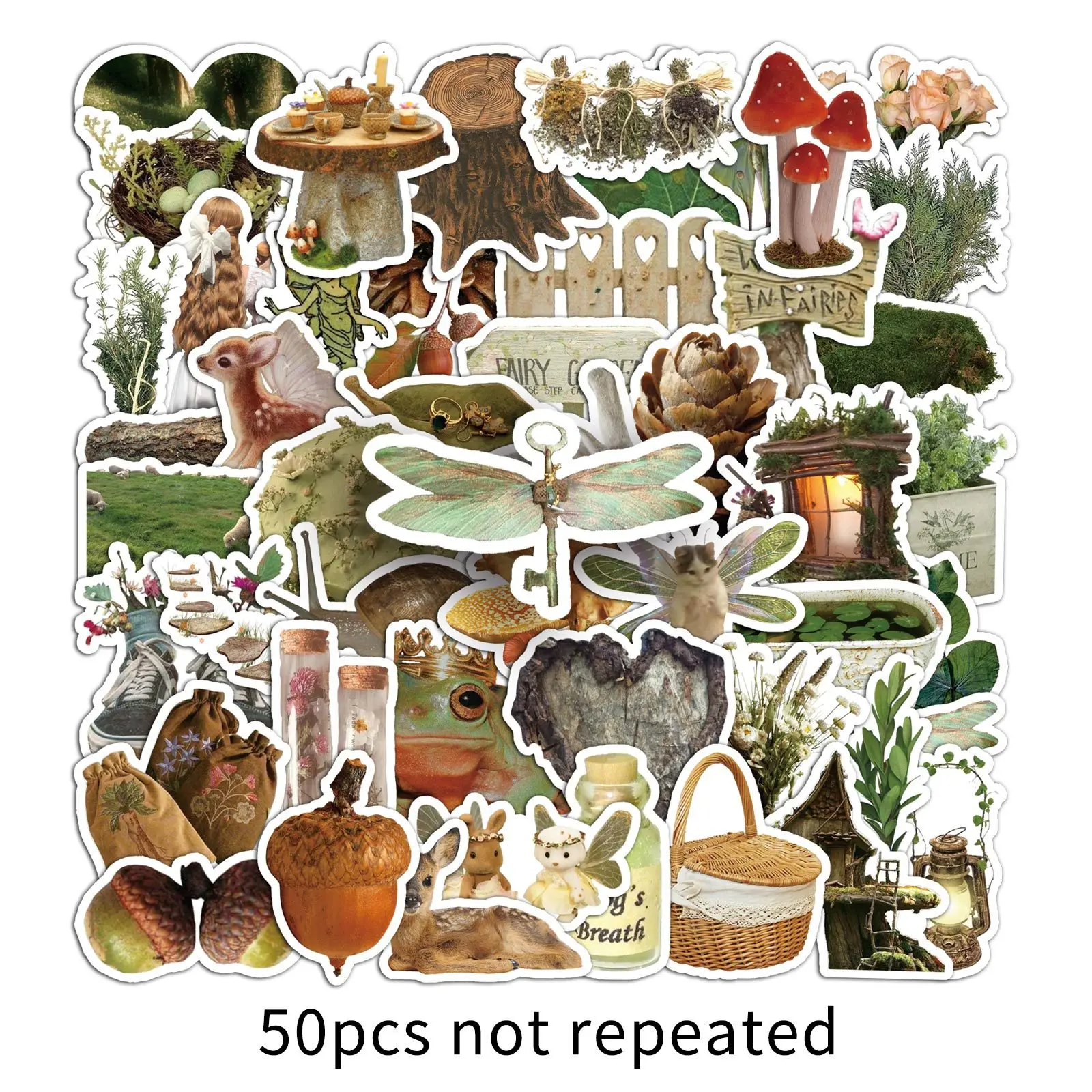 

10/30/50PCS Forest INS Style Plants Cartoon Sticker DIY Decoration Waterproof Skateboard Notebook Graffiti Toy