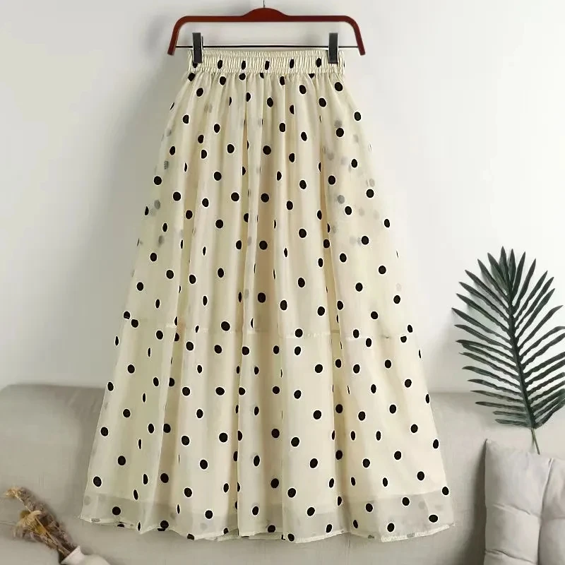 

2025 Summer New Women's High Waist Printed Splicing A-line Skirt Fashionable Temperament Stylish Lady Slim Elastic Waist Skirts