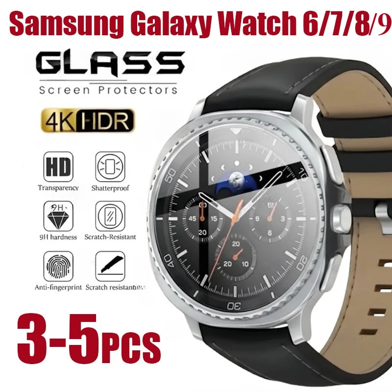 3-5PCS Tempered Glass for Samsung Galaxy Watch 9 8 Classic Watch 7 6 40/44MM SmartWatch Screen Protector Film Protective Glass