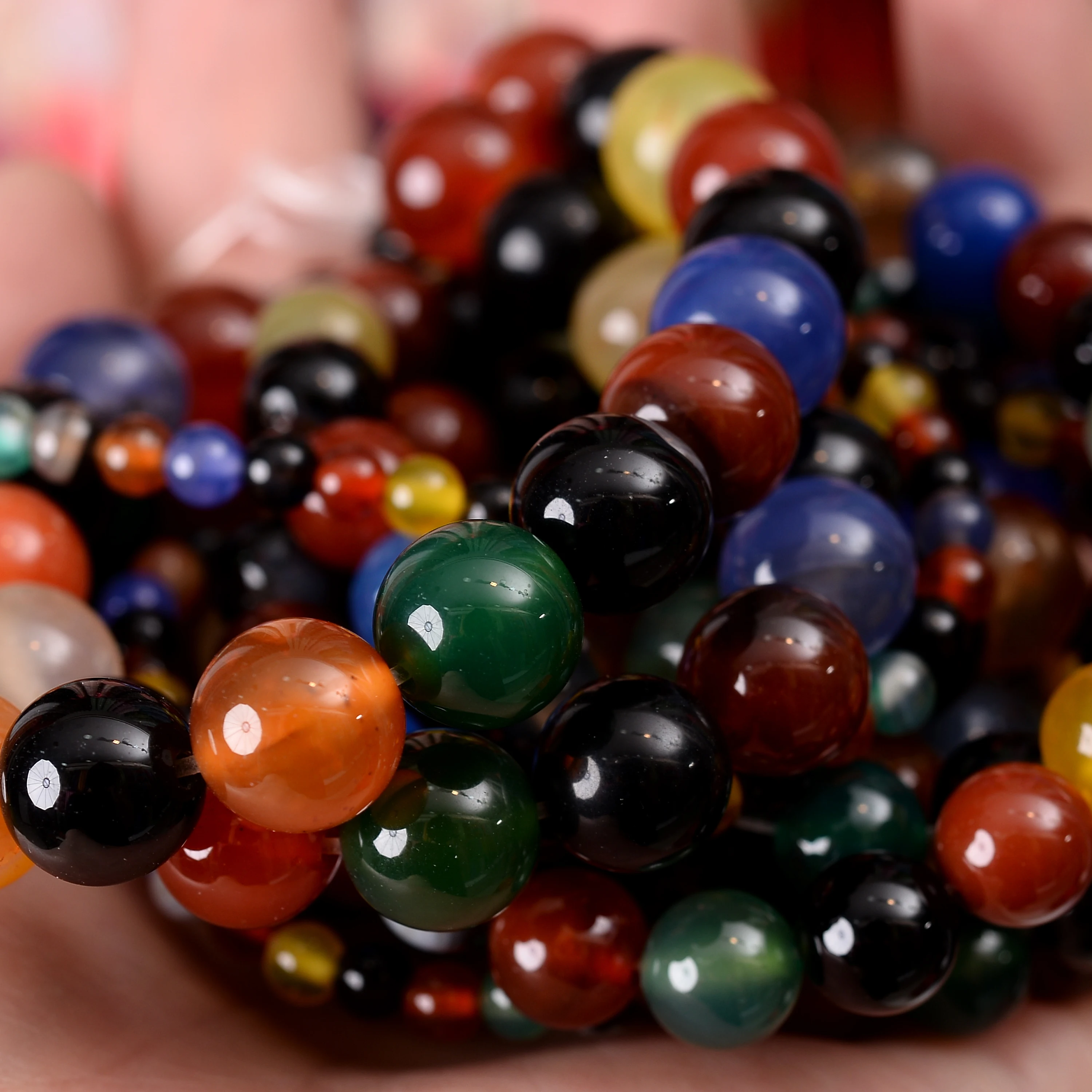 Natuursteen Kralen Lava Jaspers Tijgeroog Quartz Agaat Ronde Losse Kralen voor Sieraden Maken DIY Armband Accessoires 4-12MM